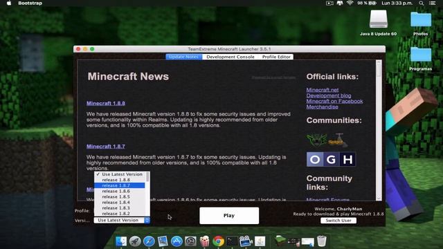 MINECRAFT 1.8.8 Y ACTUALIZABLE PARA MAC OSX смотреть онлайн