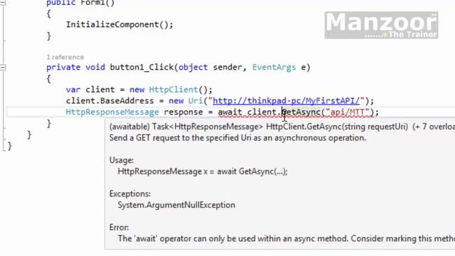 Consuming Web API in Windows Client (Web APIs Part - 5) смотреть онлайн