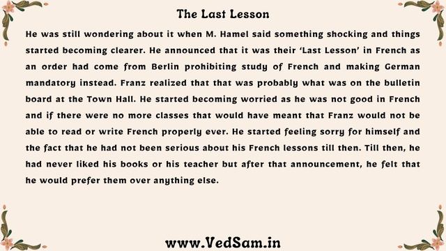 The Last Lesson - Summary in English - CBSE Class 12 English Board Exam смотреть онлайн