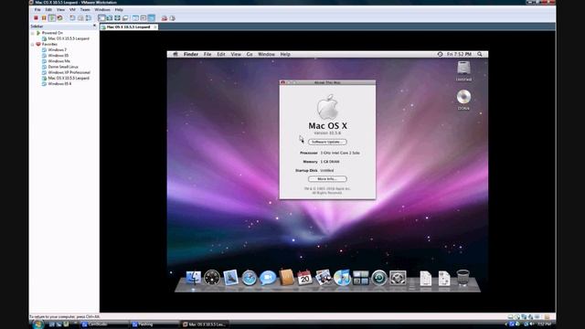 Mac OS X Leopard on VMware Workstation смотреть онлайн