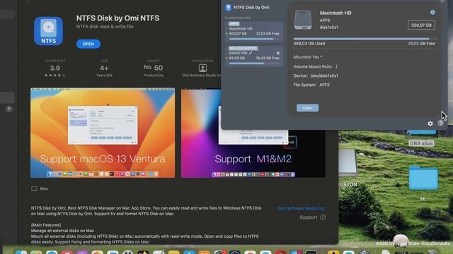 NTFS Disk By Omi NTFS MAC App Store - Basic Overview