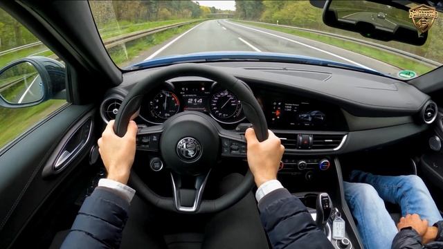 Alfa Romeo Giulia Veloce 280HP ACCELERATION TOP SPEED AUTOBAHN POV смотреть онлайн