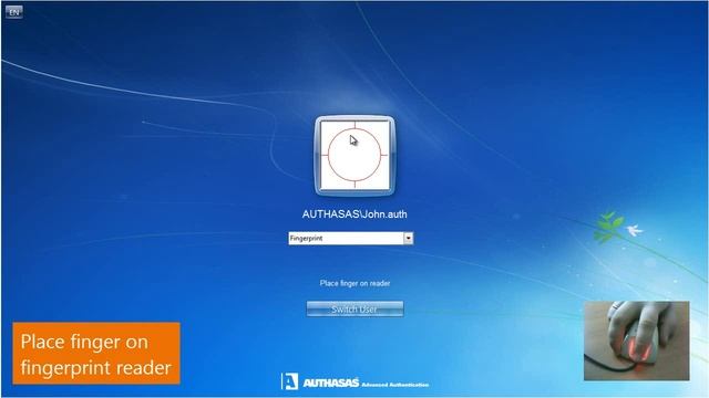 Authasas - Logon by fingerprint to Windows 7 смотреть онлайн