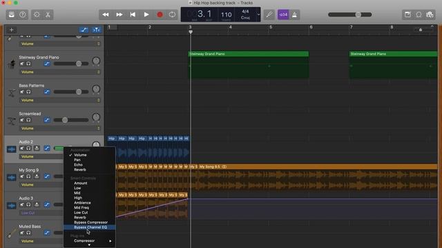 How to develop your GarageBand HipHop piece using Audio samples, Pitch shift, Automation & Synths смотреть онлайн