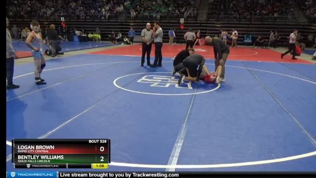 South Dakota State wrestling tournament Round 1, Bentley vs. Logan Brown, Rapid City Central 2/23/2 смотреть онлайн