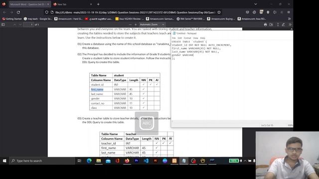 Create a database with DDL Query and explain how to create a table using the created database смотреть онлайн