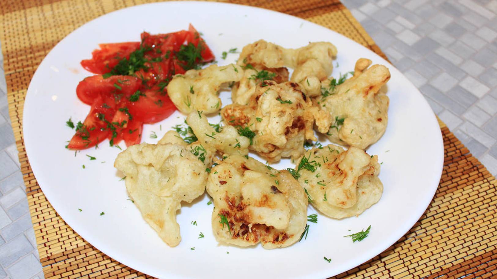 Цветная капуста в кляре. Готовим постное овощное блюдо в кляре без яиц. смотреть онлайн