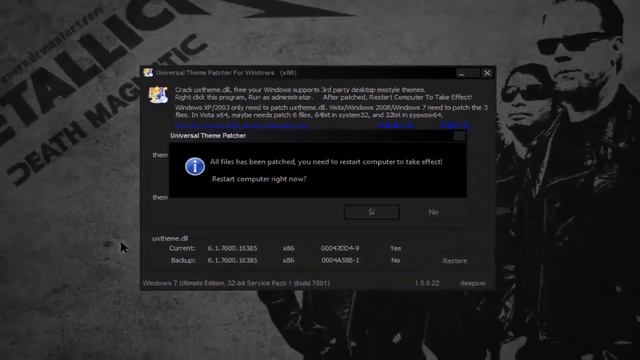 Como Instalar Temas Terciarios para Windows 7 - Tema de metallica 2012 BY µnø©K»Gƒ« смотреть онлайн