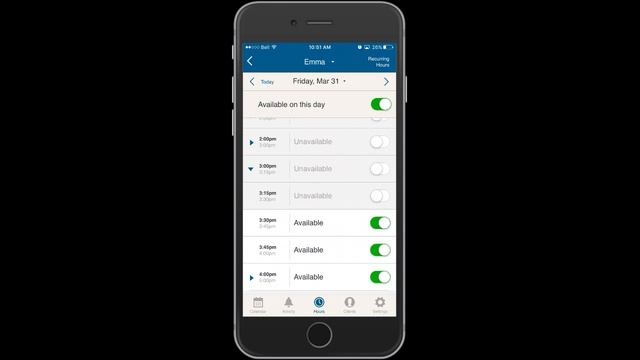 Change hours by day (iPhone/Android app instructions) смотреть онлайн