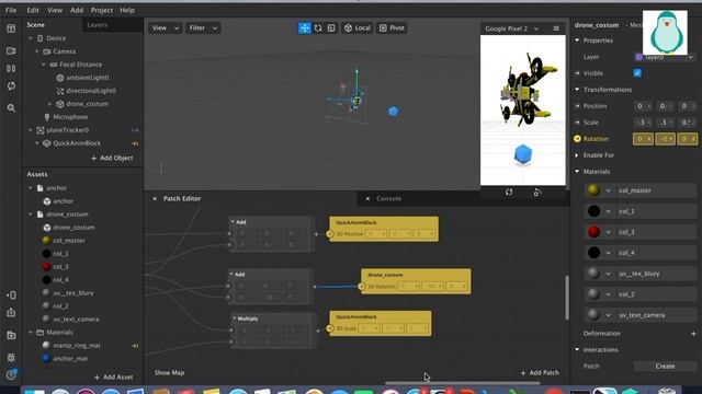 Drone simulation in AR Spark | AR studio | AR game logic | AR VR Animation смотреть онлайн