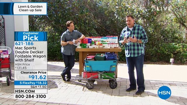 Mac Sports Double Decker Foldable Wagon with Shelf and C... смотреть онлайн