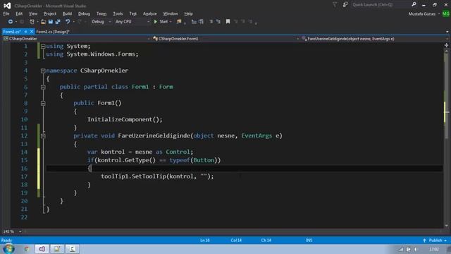 C# Kısa Örnekler - ToolTip tool kullanımı & dinamik SetTooltip örnekleri смотреть онлайн