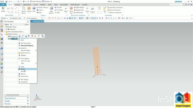 56. Helix and Thread in NX Siemens Mr-Katyal смотреть онлайн