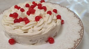 🍰✨Бисквитный торт ПП на белках 🍰 с вкусным творожным кремом🍦за 3 минуты!🤗