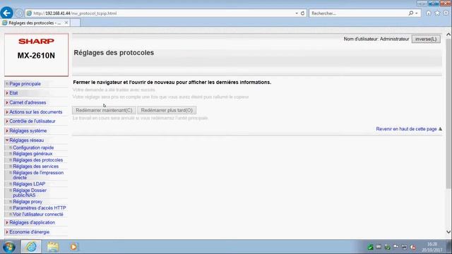 Configuration IP Sharp depuis page Web смотреть онлайн