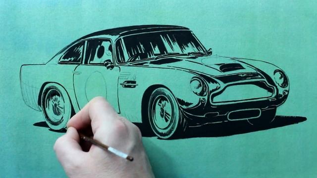 Aston Martin DB 4 Peinture à la gouache par Iurie Bulgac. Gouache painting by Iurie bulgac. смотреть онлайн
