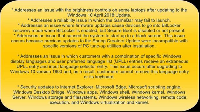 Cummulative Update for Windows 10 Version 1803 for x64 based Systems KB4284835 смотреть онлайн