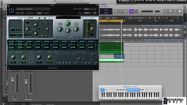 Sequence Uptown Funk with Logic Pro X - Video 7: Intro snare and horn stabs смотреть онлайн