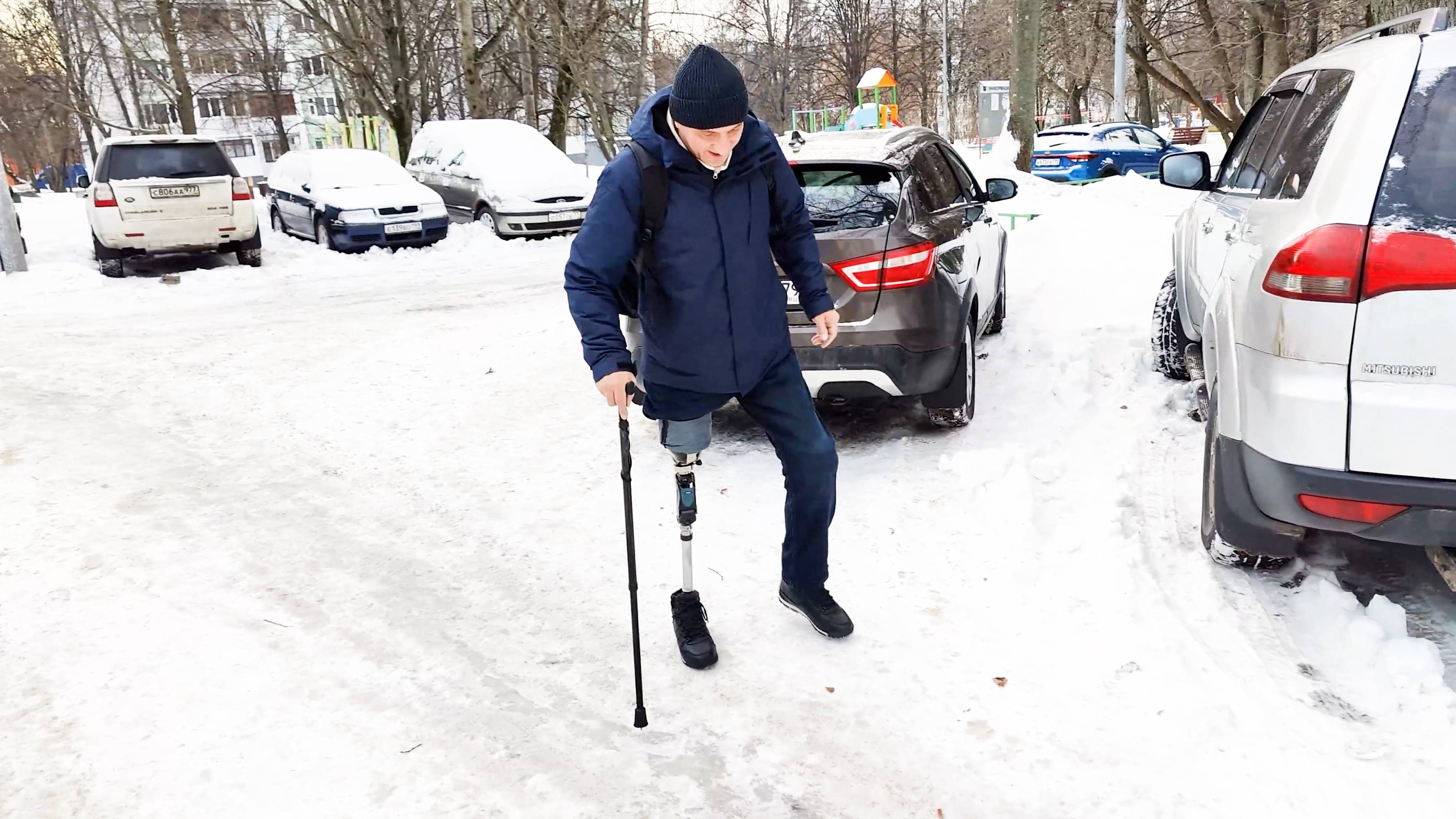 Надо подготовиться для того чтобы ходить на протезах зимой по улице. смотреть онлайн