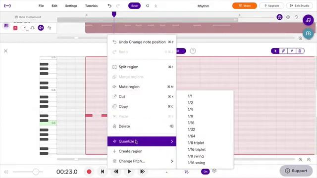 Quantize in the Piano Roll in Soundtrap смотреть онлайн