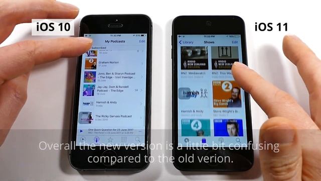 iOS 11 on an iPod Touch review, compared to iOS 10, on an iPhone 5s, plus iOS11 New Features смотреть онлайн