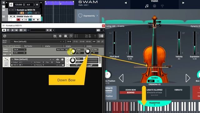 Bow Control via Control Change Generator - NI Kontakt KSP MIDI FX смотреть онлайн