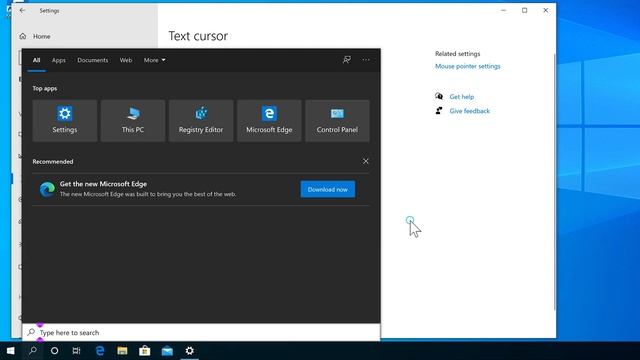 How to change text cursor indicator size on Windows 10. смотреть онлайн