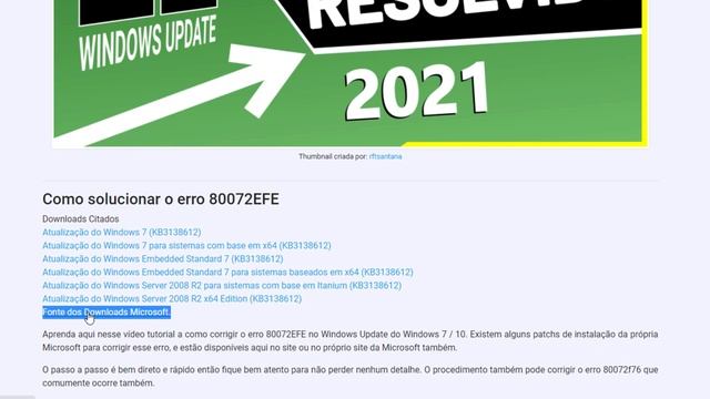 Como CORRIGIR o erro 80072EFE no Windows Update Windows 7. Corrigir erro 80072f76 Windows 7 смотреть онлайн