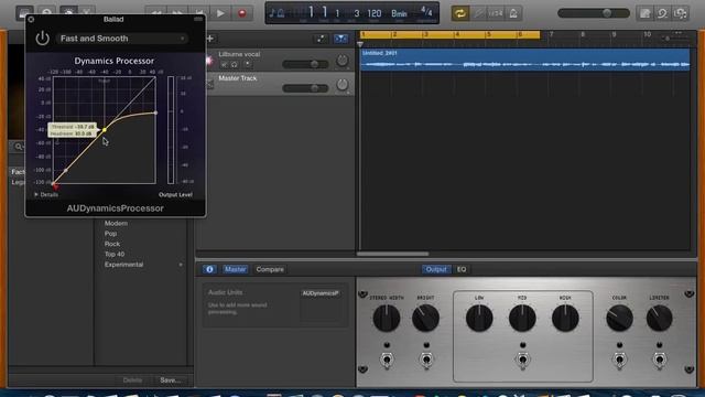 Dynamics Processor in GarageBand 10 смотреть онлайн