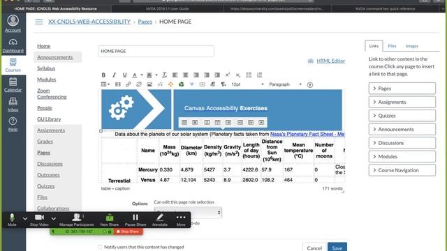 Voiceover Screenreader Navigating Layout Tables in Canvas LMS смотреть онлайн