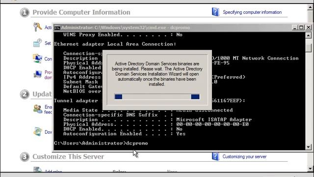 Install Windows Server 2008 R2 Active Directory Domain смотреть онлайн