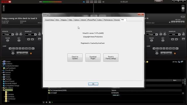 VirtualDJ 7.4 Pro 2016 Crack + 91 Video Effects,101 Skins, 986 Samplers Y 257 Sound Effects
