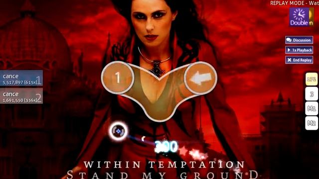 Osu! Within Temptation - Stand My Ground [Hard] + Hidden + Double Time смотреть онлайн