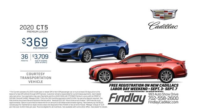 Findlay Cadillac | Lease 2020 Cadillac CT5 For $369 Per Month
