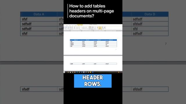 How to Add Tables Headers on Multi Page Documents смотреть онлайн