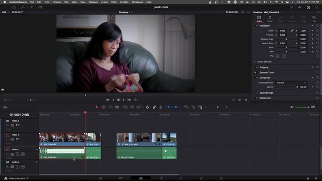 J and L Cuts in DaVinci Resolve 17 смотреть онлайн