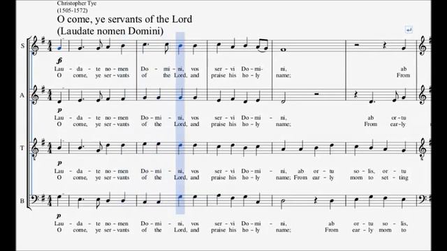 Christopher Tye - O Come ye servants of the Lord - (Spartito per Basso) смотреть онлайн