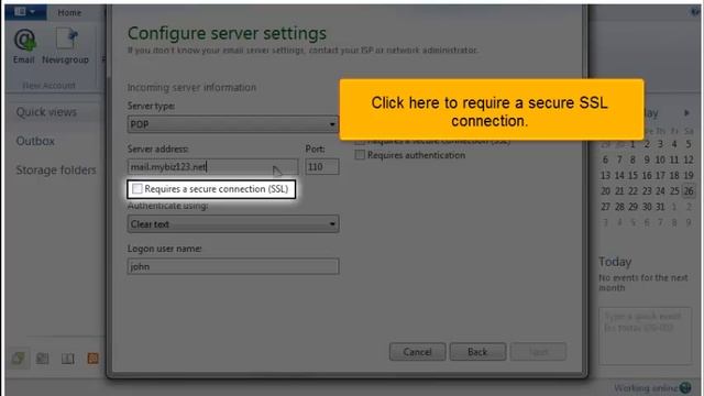 Configuring a POP email account with SSL in Windows Live Mail смотреть онлайн