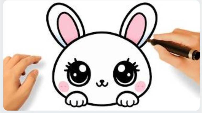 КАК НАРИСОВАТЬ МИЛОГО ЗАЙЧИКА ЛЕГКО🐇 смотреть онлайн