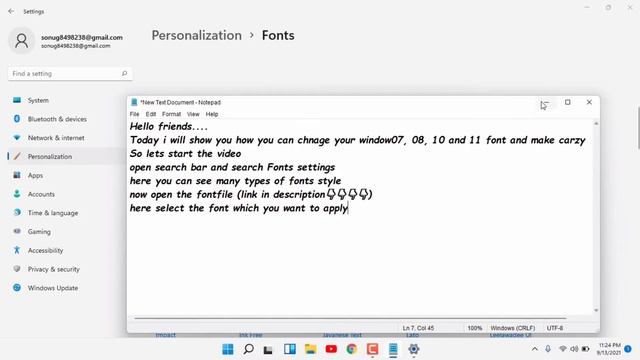 How to change the fonts of window 07 | 08 |10 | 11 | How to change font in laptop |Change font styl смотреть онлайн
