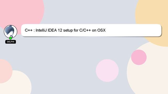 C++ : IntelliJ IDEA 12 setup for C/C++ on OSX смотреть онлайн