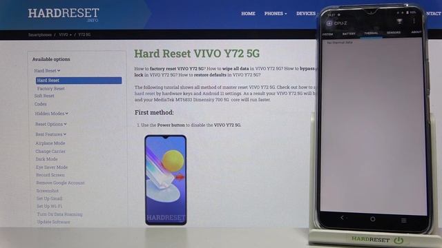 Vivo Y72 5G - Full Hardware Information | CPU-Z смотреть онлайн
