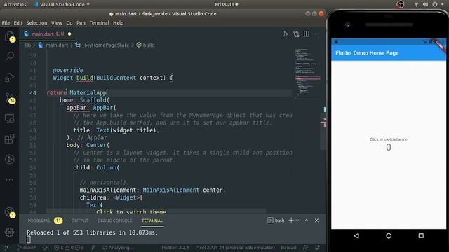 Flutter Dark Mode Switch - Light & Dark Theme For Android , iOS & Web flutter tutorial смотреть онлайн