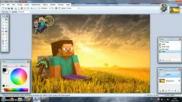 2 pictures into 1 paint.net (mincraft pics) смотреть онлайн