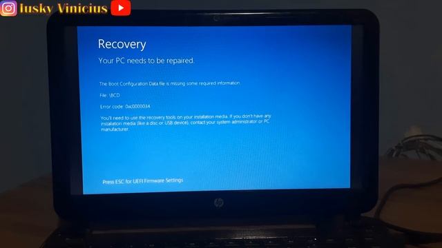 NOTEBOOK HP ERRO: 0XC0000034 NÃO ENTRA NA BIOS NEM NO SISTEMA RESOLVER FÁCIL смотреть онлайн