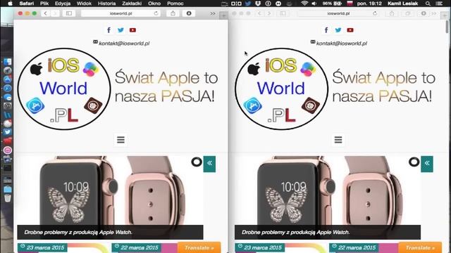 Split Screen OS X Yosemite смотреть онлайн
