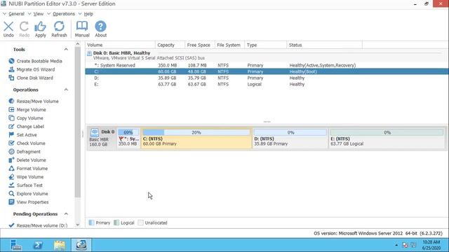 How to resize partition on Windows Server 2012 R2 without data loss смотреть онлайн