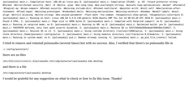 Pulseaudio not working, daemon already running and no permission for home folder смотреть онлайн