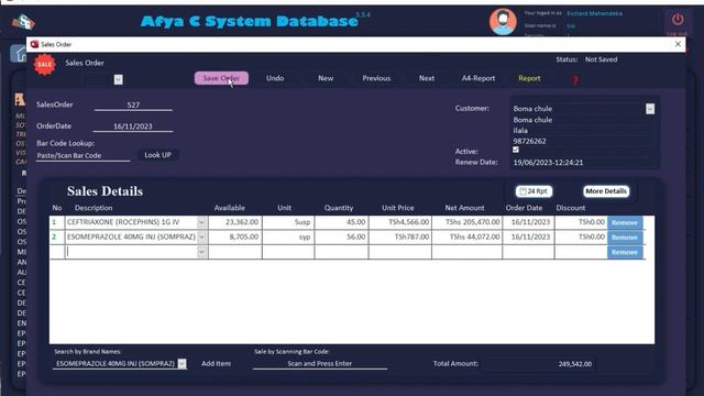Inventory Management System Sales/ Dispensing Window in Afya C System database смотреть онлайн