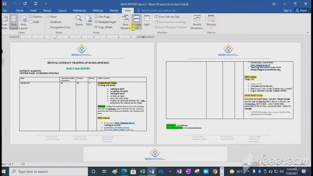 ICDL.M.WORD. Part5:VIEW TAB : Switch Windows,Macros mode,Split window,web layout, Gridlines . смотреть онлайн